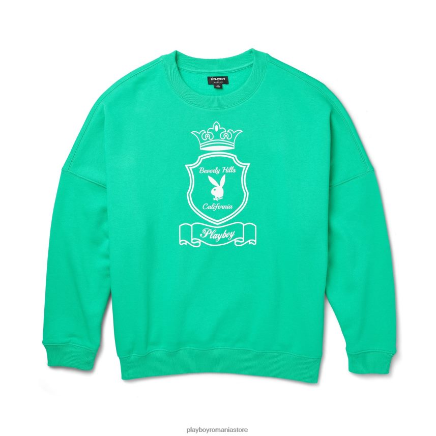 Playboy verde Holly femei Bunny Hills crewneck îmbrăcăminte 6NT0ZV1156