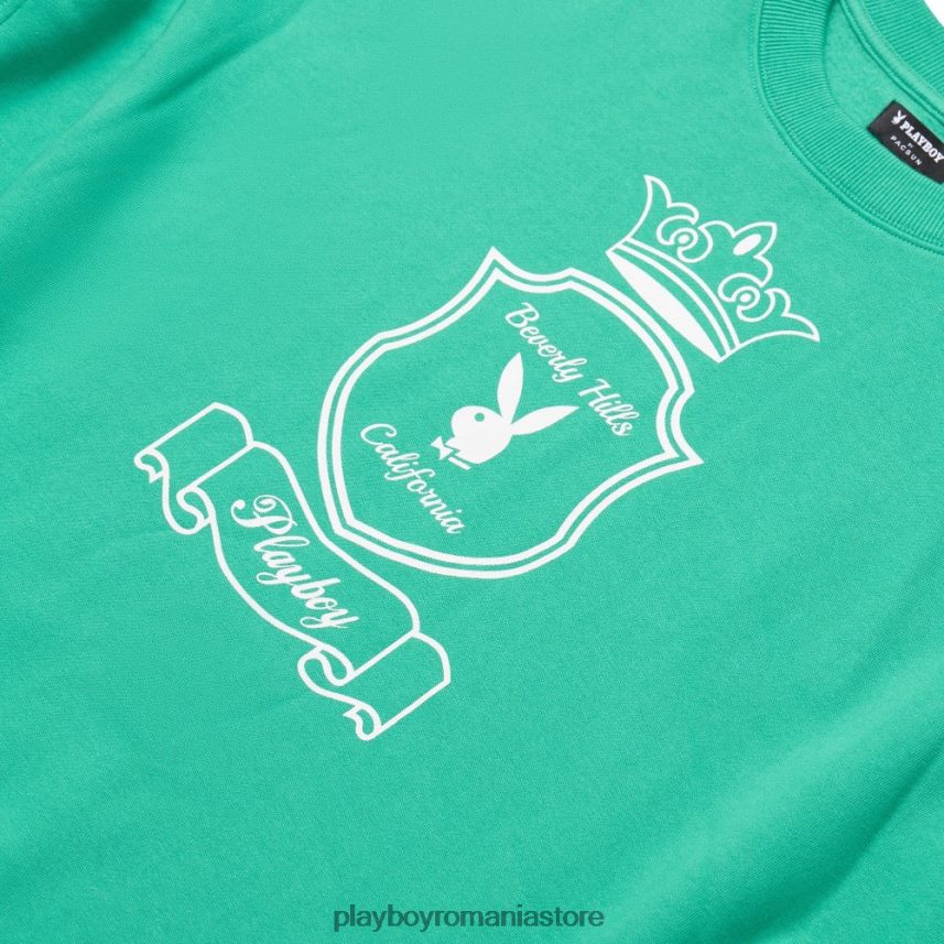 Playboy verde Holly femei Bunny Hills crewneck îmbrăcăminte 6NT0ZV1156
