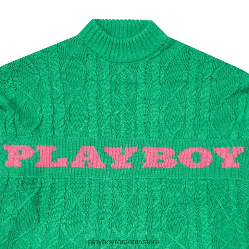 Playboy verde femei jumper de cablu îmbrăcăminte 6NT0ZV1129