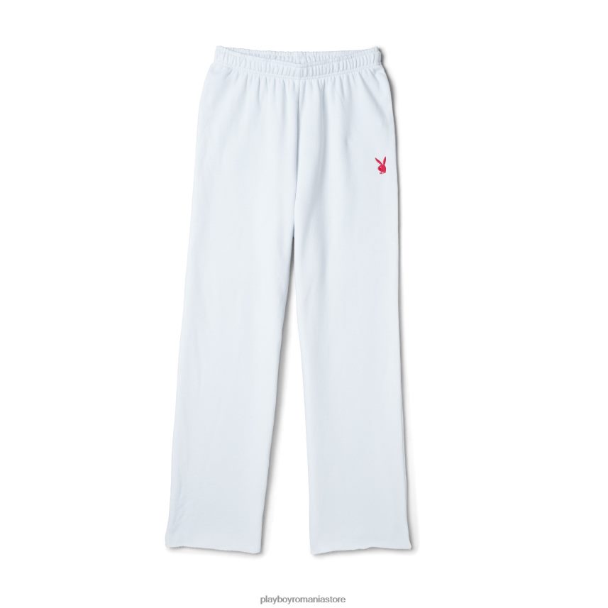 Playboy alb strălucitor femei pantaloni de trening cireși cu picioare largi îmbrăcăminte 6NT0ZV1174