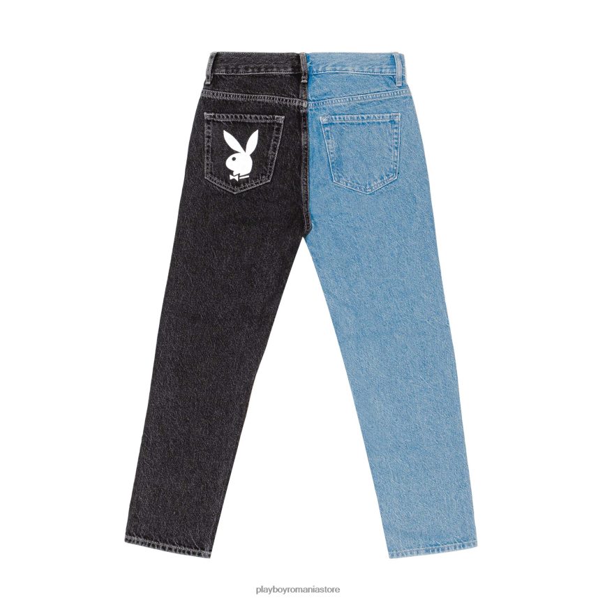 Playboy original femei pantaloni din denim bicolor cu talie ultra înaltă îmbrăcăminte 6NT0ZV1176