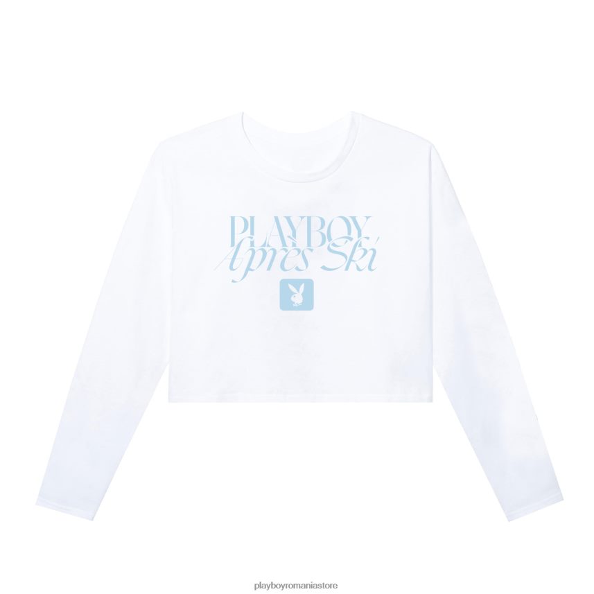 Playboy alb femei mânecă lungă decupată după ski îmbrăcăminte 6NT0ZV963
