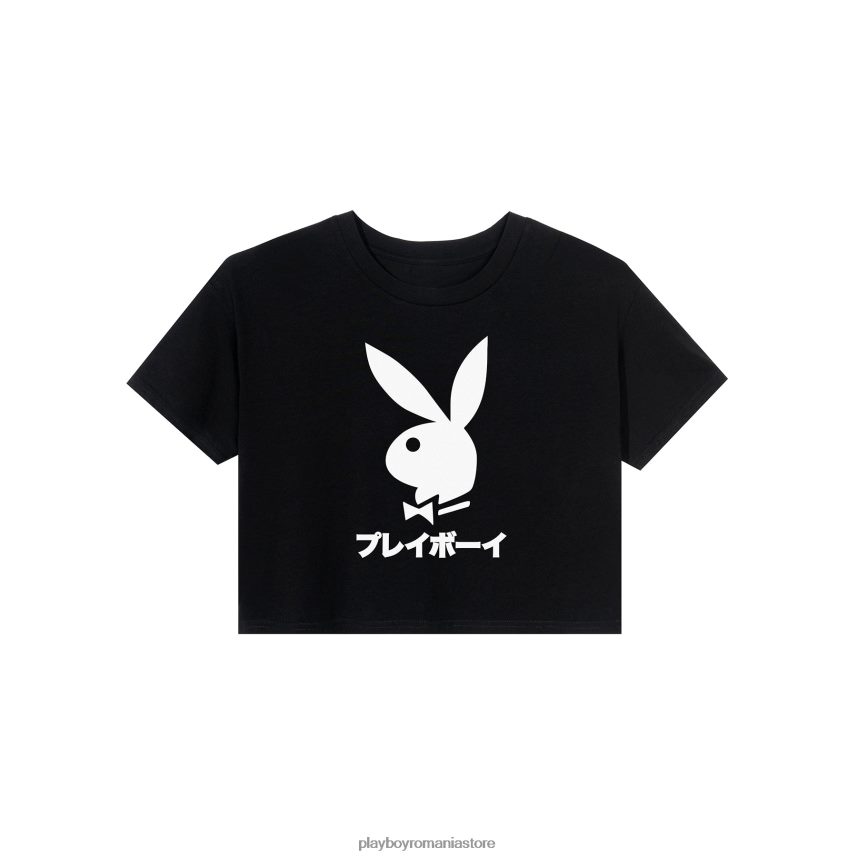 Playboy negru femei tricou decupat cu cap de iepure japonez îmbrăcăminte 6NT0ZV944