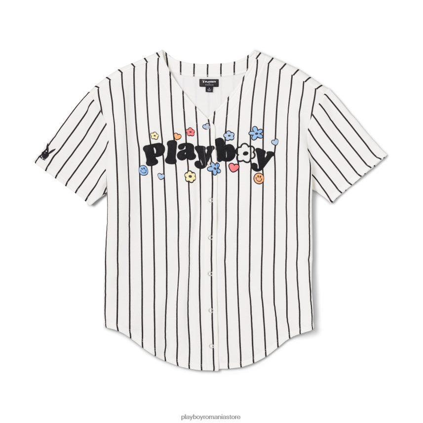 Playboy stea alb/multi femei tricou din tricou de baseball îmbrăcăminte 6NT0ZV988