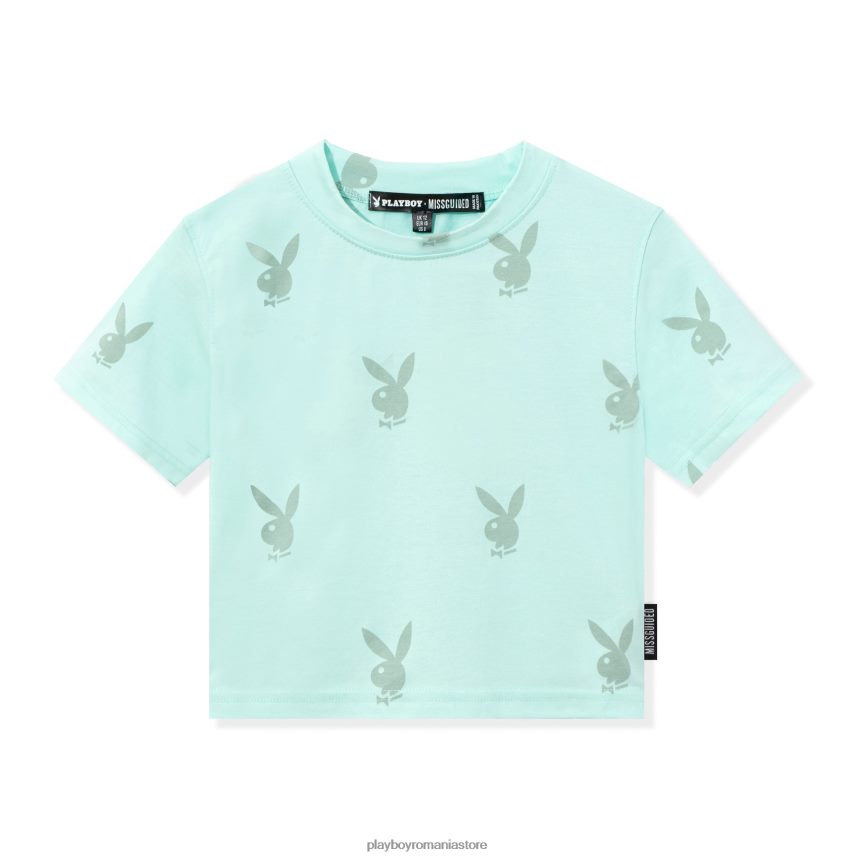 Playboy verde femei tricou decupat cu cap de iepure îmbrăcăminte 6NT0ZV1010